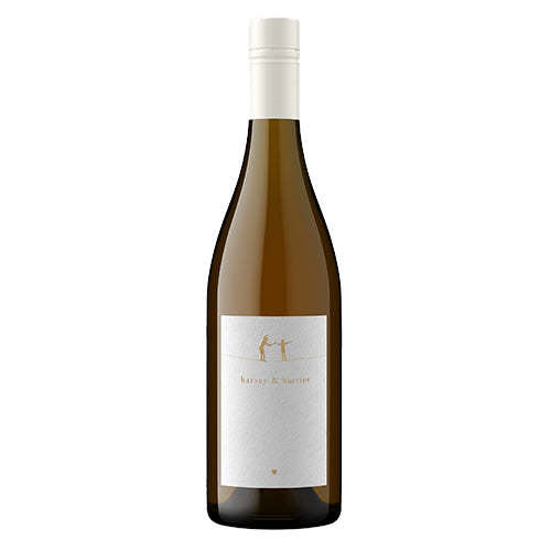 A bottle of 2021 Harvey & Harriet White Blend on a white background