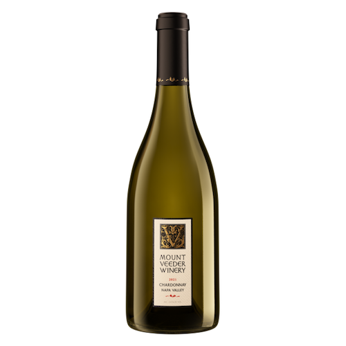 A bottle of 2021 Mount Veeder Winery Chardonnay Napa Valley on a white background