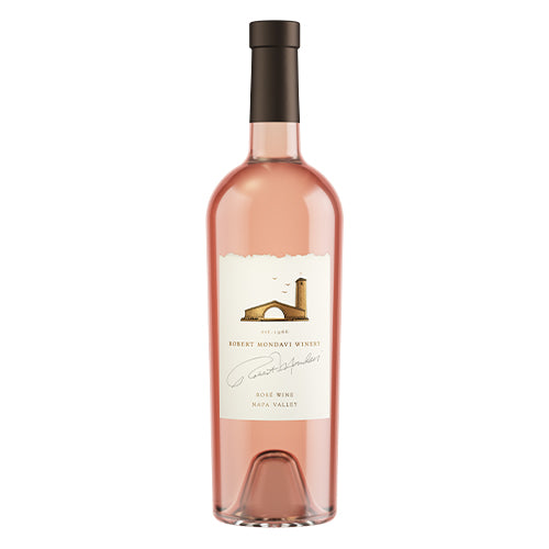 A bottle of 2020 Robert Mondavi Winery Rosé Napa Valley on a white background