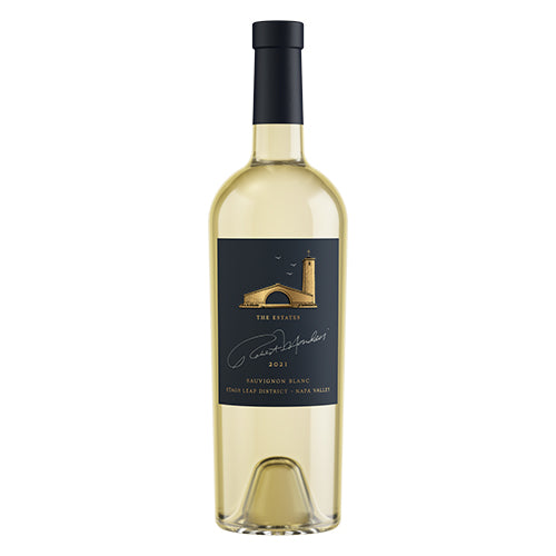 A bottle of 2021 Robert Mondavi Winery The Estates Sauvignon Blanc Stags Leap District on a white background