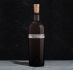 No. 39007 wine bottle with a silver label on a dark background