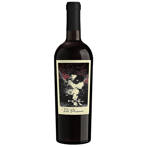 A Bottle Of 2019 The Prisoner Red Blend California Wine On A Gray Background