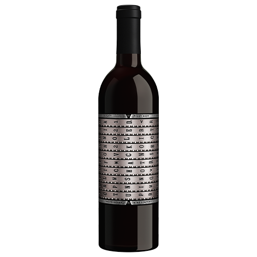 A bottle of 2021 Unshackled Pinot Noir California on a white background